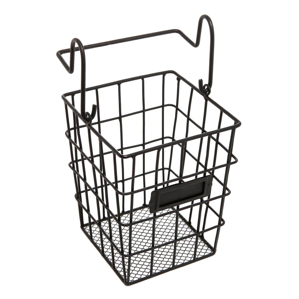 Superior Black Powder Coated Mesh Baskets in Metal Perfect for Wall Hanging Storage in Home Kitchen Storage Crockery Holders