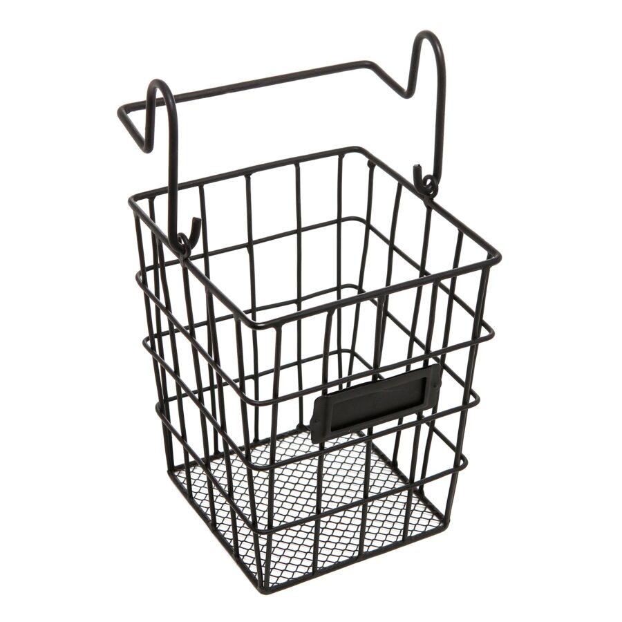 Superior Black Powder Coated Mesh Baskets in Metal Perfect for Wall Hanging Storage in Home Kitchen Storage Crockery Holders