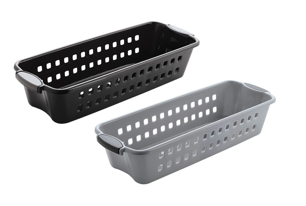 Food Storage Baskets Galvanized Metal Black Powder Coated Finished for Kitchen Utensils Holder and Vegetable Tabletop - Image 2