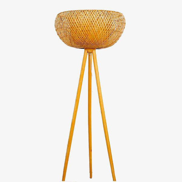 Classy Design Handmade Bamboo Lamps For Home Decor Floor Hotel And Restaurant Supplies Pure Bamboo Wood Lamp With Iron Stand