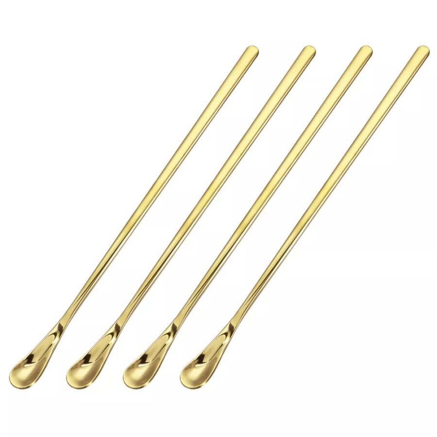 Beautiful Gold Polished Stainless Steel Cocktail Stirrer Luxury Barware Supplies Cocktail Bar Spoon For Cocktail Stirring Mixing