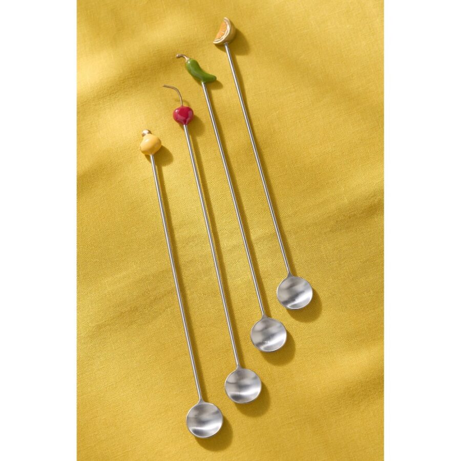 Adorable Silver Polish Stainless Steel Cocktail Stirrer Luxury Barware Supplies Cocktail Bar Spoon For Cocktail Stirring Mixing