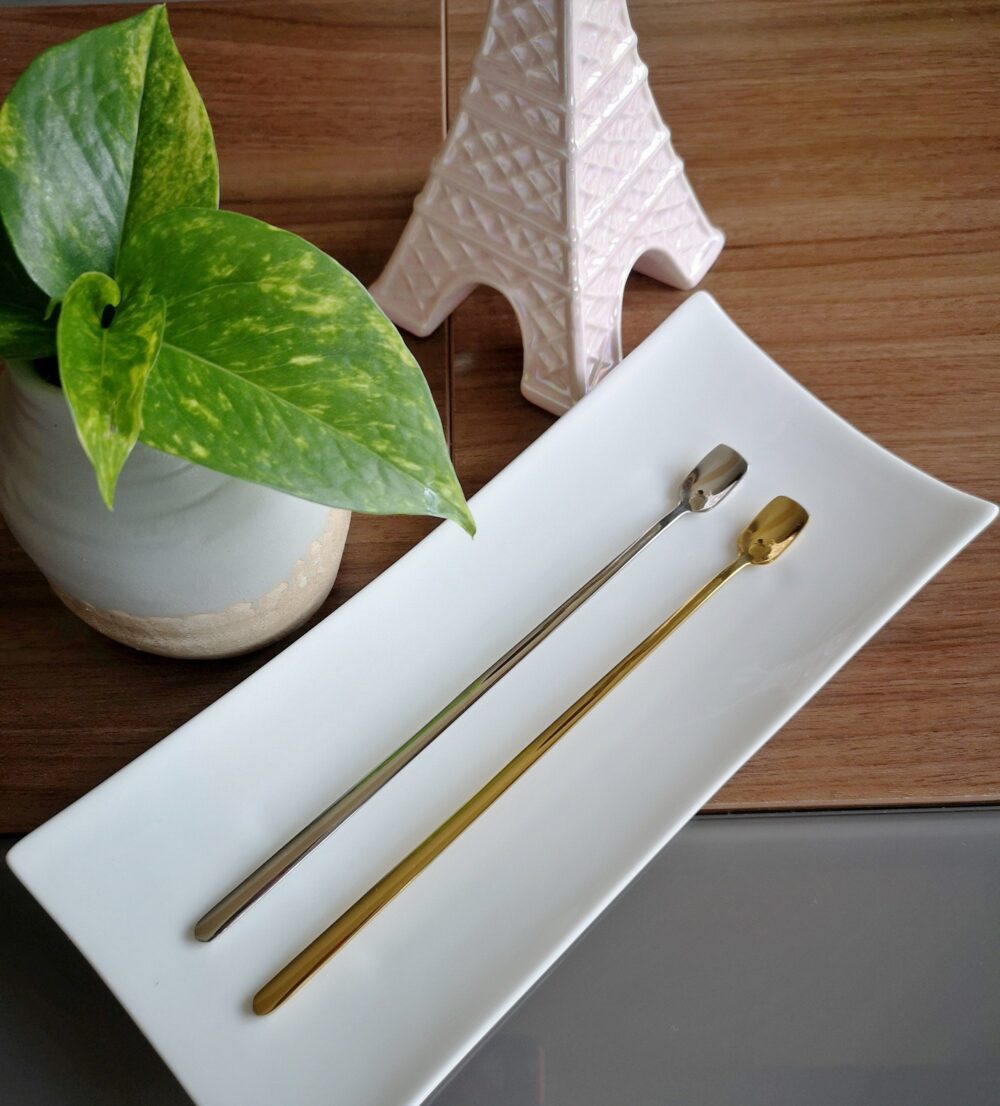 Aesthetic Gold Polish Stainless Steel Cocktail Stirrer Luxury Barware Supplies Cocktail Bar Spoon For Cocktail Stirring Mixing