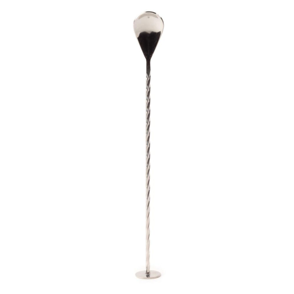 Glossy Silver Polished Stainless Steel Cocktail Stirrer Luxury Barware Supplies Cocktail Bar Spoon For Cocktail Stirring Mixing