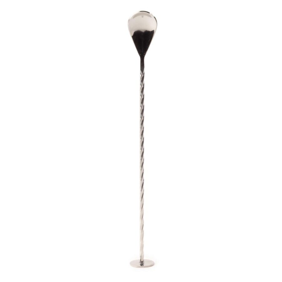 Glossy Silver Polished Stainless Steel Cocktail Stirrer Luxury Barware Supplies Cocktail Bar Spoon For Cocktail Stirring Mixing