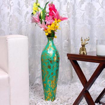 Modern Green Color Coated Flower Vases in Iron with Natural Finished Perfect for Home Decor Parties and Special Occasions