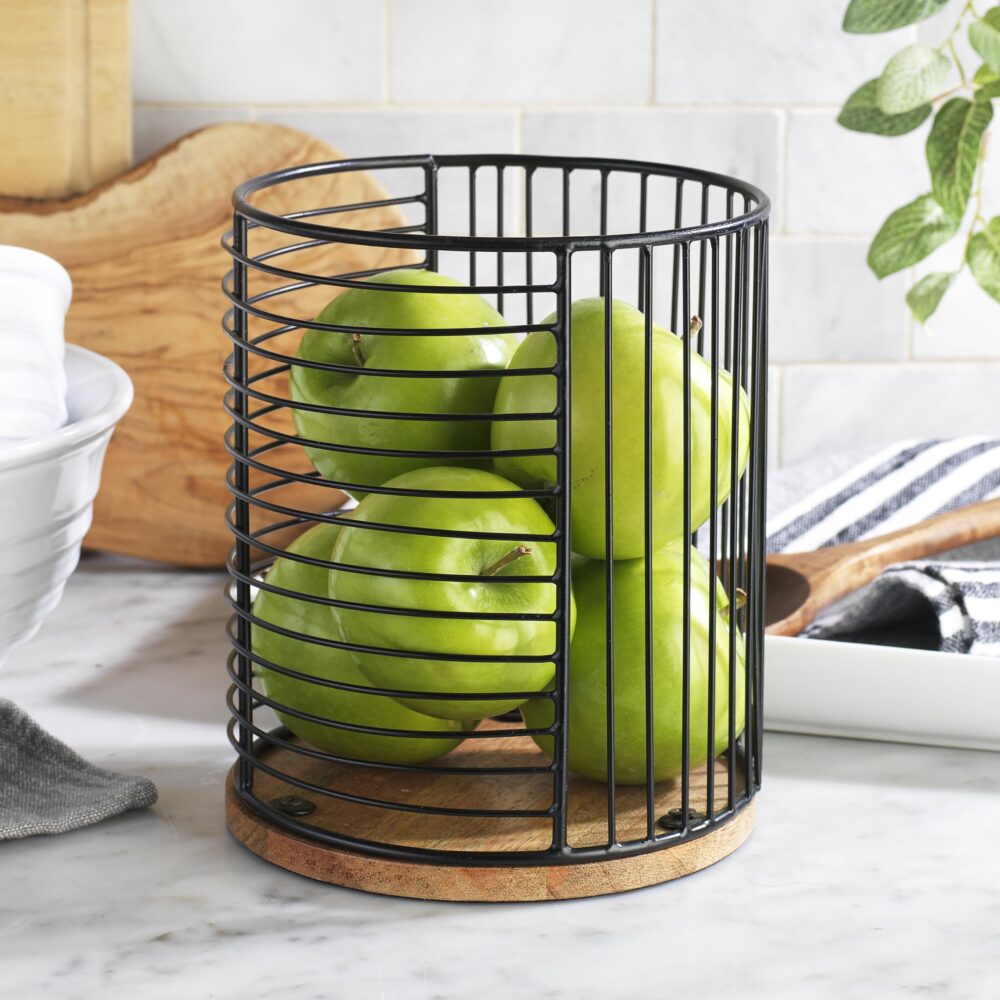 High-Quality Metal Fruit Storage Basket with Black Coated Finished Perfect for Kitchenware Accessories and Wholesale Supply - Image 6