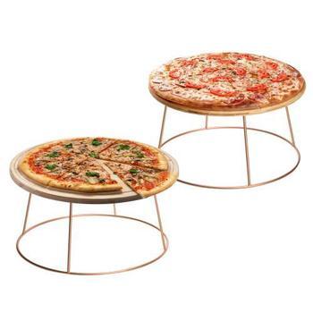 Set of 2 Iron Pizza Display Stands Fabulous Design Gold Handmade Tableware Restaurant Kitchenware Ideal for Pizza and Desserts