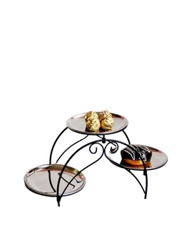 3 Tier Dessert Stand Solid Iron Silverware Customized Shape & Size Ideal for Restaurants Hotels Stylish Kitchenware Pizza Tools