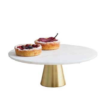 Great Quality Dessert Cake Stand in Metal and Marble With Natural Finished Perfect for Hotel Ware and Food Display Small Size