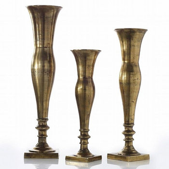 Modern Stainless Steel Brass Flower Vase Set of 3 Gold Finished for Small Plant Decoration and Creative Wedding Vases