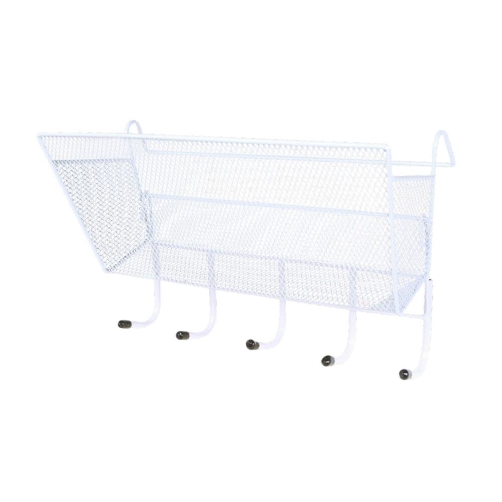 Classic Rectangle Shape Wall Mounted Basket in Metal with Red Coated Finished Perfect for Home Decorative Storage Solution - Image 4
