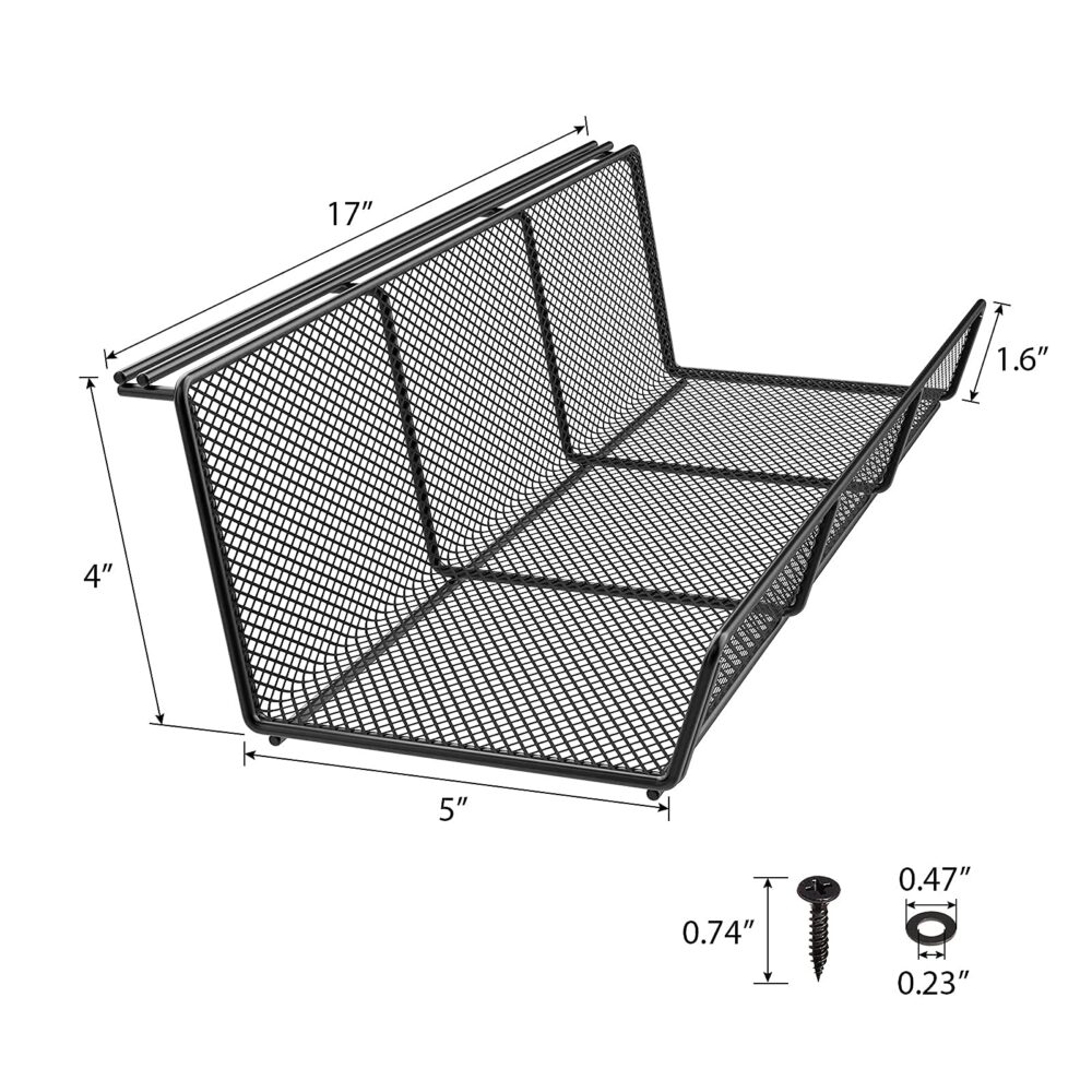 Classic Rectangle Shape Wall Mounted Basket in Metal with Red Coated Finished Perfect for Home Decorative Storage Solution - Image 3