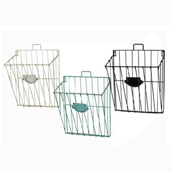 Set of 3 Custom Solid Iron Storage Baskets Large Size with Multi-Color Finished Perfect for Home and Kitchen Accessory