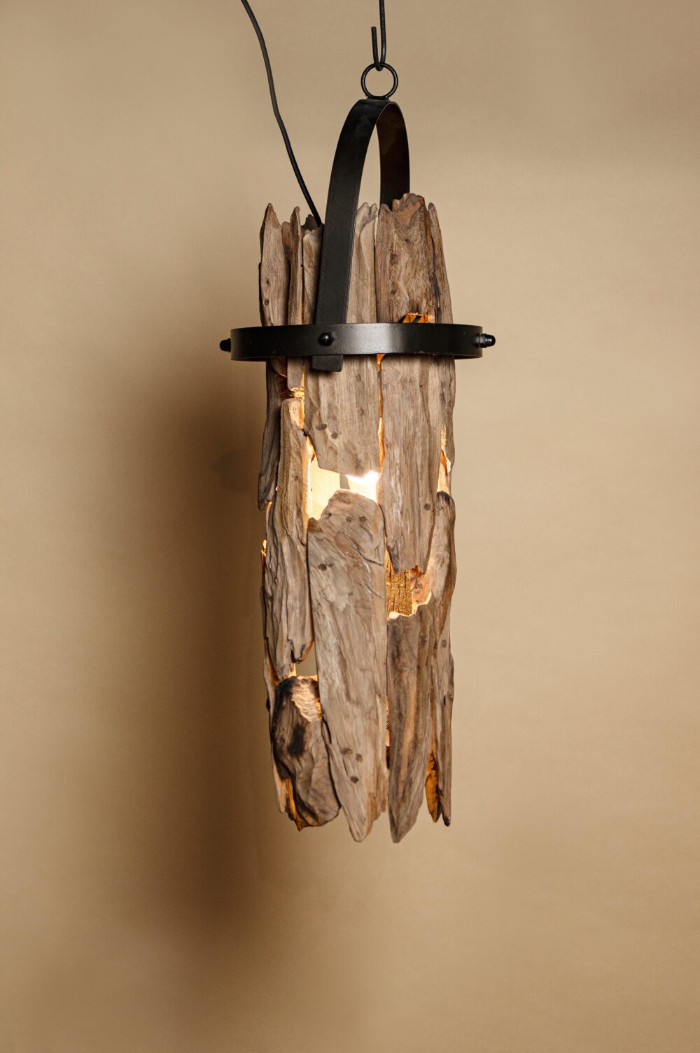 Cilynderal Handmade Wooden Lamp Made With Mango Acacia Bamboo Wood For Home Office Hotel Restaurant Bedroom Living Decorations - Image 6