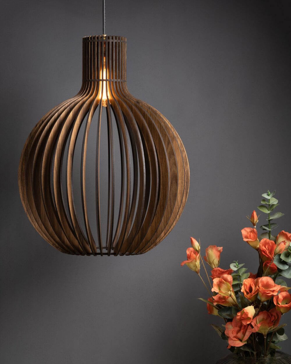 Hanging Cage Design Handmade Wood Lamps For Home Decor Floor Hotel And Restaurant Supplies Hanging Wood Lamps Luxury Decor Items - Image 4