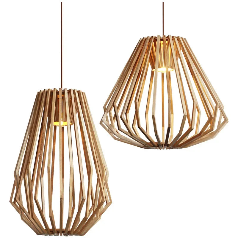 Hot Selling Handmade Wooden Lamps For Home Decor Floor Hotel And Restaurant Supplies Hanging Wood Lamps Luxury Decor Items
