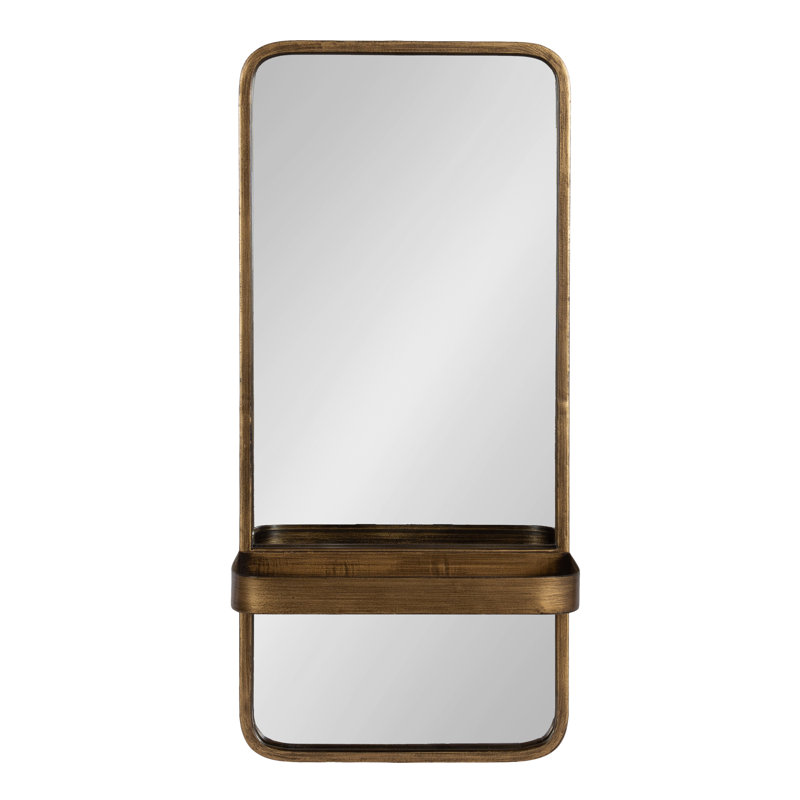 Wall Mirror Round Metal Decorative Wall Mirror With Joint Shelf for Home Decor Living Office and Bathroom Decor Luxury Gift Item