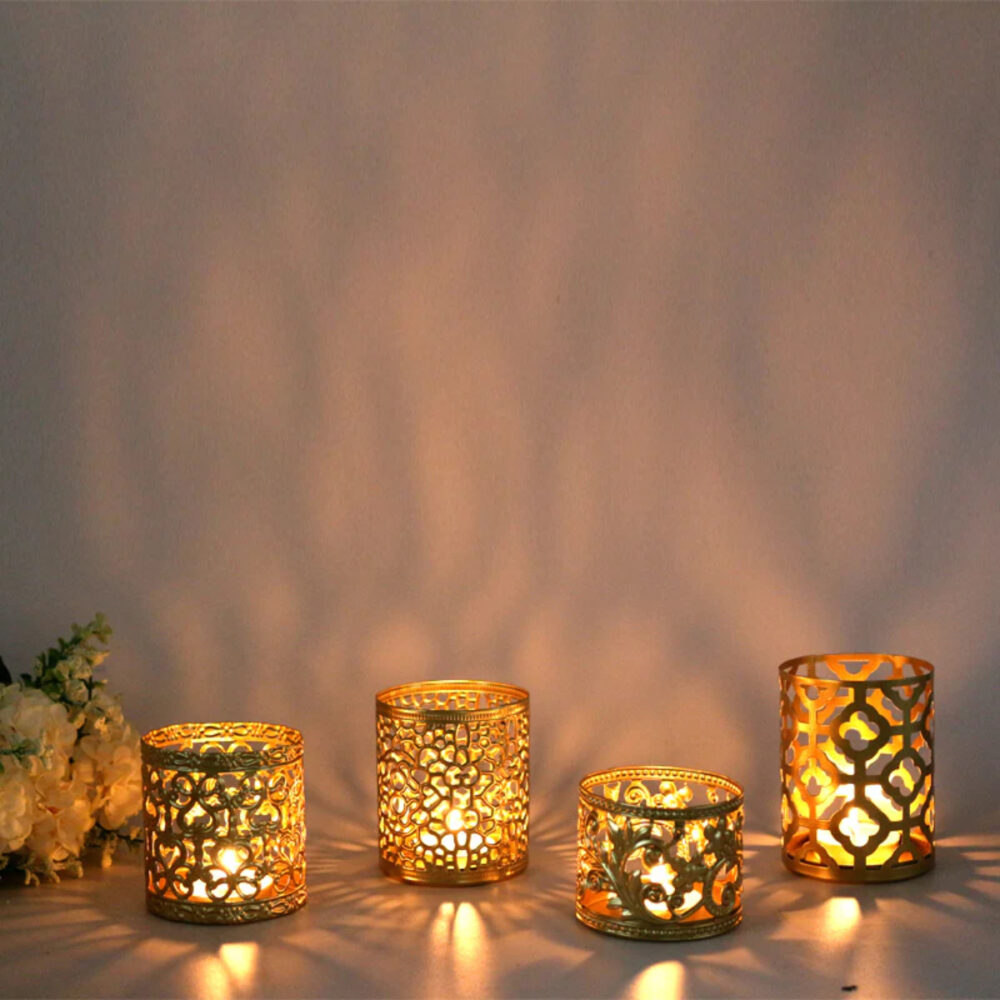 Unique  Laser Cut Design Candle Holders Candle Jars Stand Lanterns Metal Holders for Home Decor Garden Room Decor Luxury Items - Image 2